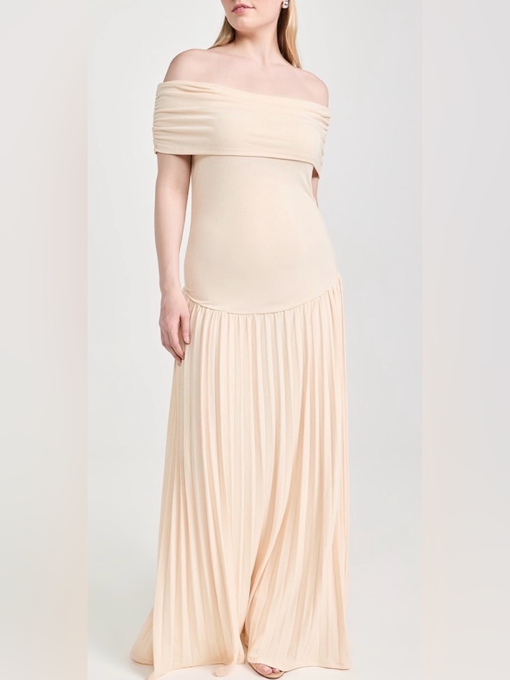 Lioness x REVOLVE Field of Dreams Cream off-the-shoulder maxi dress Small - Picture 2 of 14